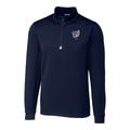 Men's Cutter & Buck Navy Washington Nationals Stars Stripes Traverse Half-Zip Pullover Jacket