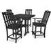 Trex Outdoor Yacht Club 5-Piece Farmhouse Trestle Arm Chair Counter Set Plastic in Black | 37 H x 37.63 W x 37.5 D in | Wayfair TXS464-1-CB