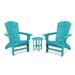 Trex Outdoor Yacht Club 3-Piece Curveback Adirondack Set Plastic in Blue | Wayfair TXS454-1-AR