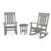 POLYWOOD® Outdoor Rocking Plastic Chair Plastic in Gray, Size 41.25 H x 26.25 W x 34.0 D in | Wayfair PWS471-1-GY