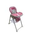 Folding Adjustable 3 in 1 Baby Toddler Infant Reclining High Chair Feeding Table Tray with Padded Seat (Pink)