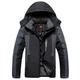 KINDOYO Men's Jacket - Waterproof Warm Winter Ski Jackets Windproof Coat with Zip Pockets,Black,UK 5XL=Tag 6XL