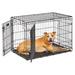 Lifestages Double Door Fold & Carry Crate for Dogs, 37"L X 25"W X 26.5"H, Large, Black