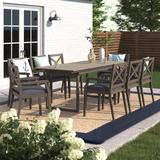 Beachcrest Home™ Pine Lake Outdoor 9 Piece Dining Set w/ Cushions Wood in Brown/Gray/White | Wayfair 4F58E9DD518A4AA0BAC3127608FD629C