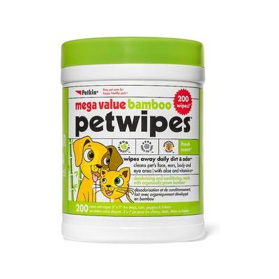 Petkin Bamboo Petwipes Dog & Cat Wipes, 200 count