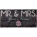 Ohio State Buckeyes 12" x 6" Personalized Mr. & Mrs. Sign