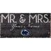 Penn State Nittany Lions 12" x 6" Personalized Mr. & Mrs. Sign