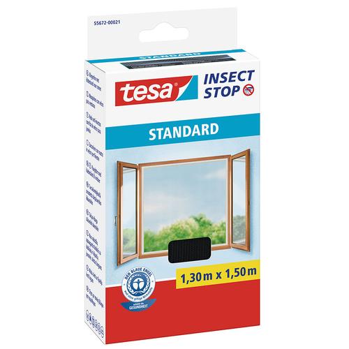 Tesa Fliegengitter Fenster Insect Stop Standard Insektenschutz, 130x150 cm, Anthrazit Image