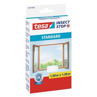 Tesa Fliegengitter Fenster Insect Stop Standard Insektenschutz, 130x150 cm, Anthrazit
