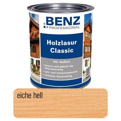 BENZ PROFESSIONAL Holzlasur Classic Holzschutzmittel, 2,5 l, Eiche Hell Image