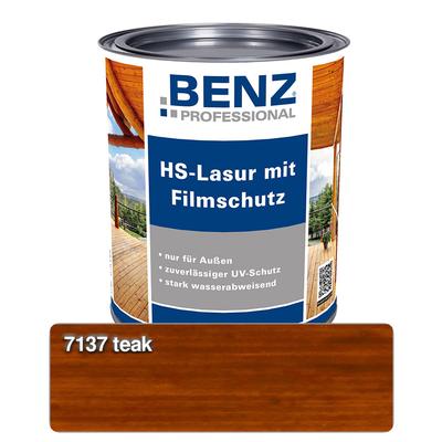 BENZ PROFESSIONAL HS-Lasur mit Filmschutz Holzschutzmittel, 0,75 l, Teak Image