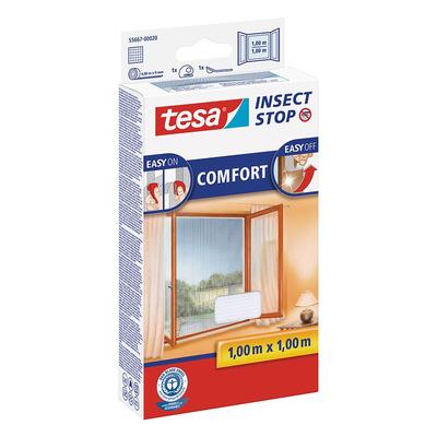 Tesa Fliegengitter Fenster Insect Stop Comfort Insektenschutz, 120x240 cm, Anthrazit