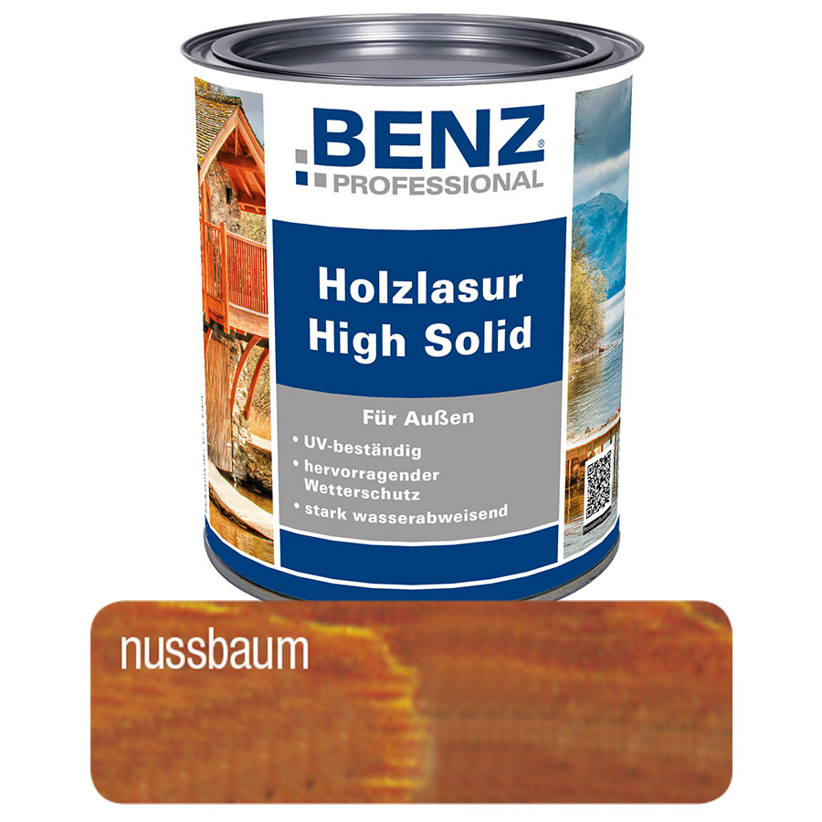 BENZ PROFESSIONAL Holzlasur High Solid Holzschutz, 2,5 l, Nussbaum Image