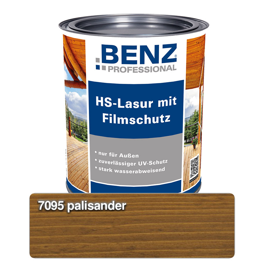 BENZ PROFESSIONAL HS-Lasur mit Filmschutz Holzschutzmittel, 0,75 l, Palisander Image