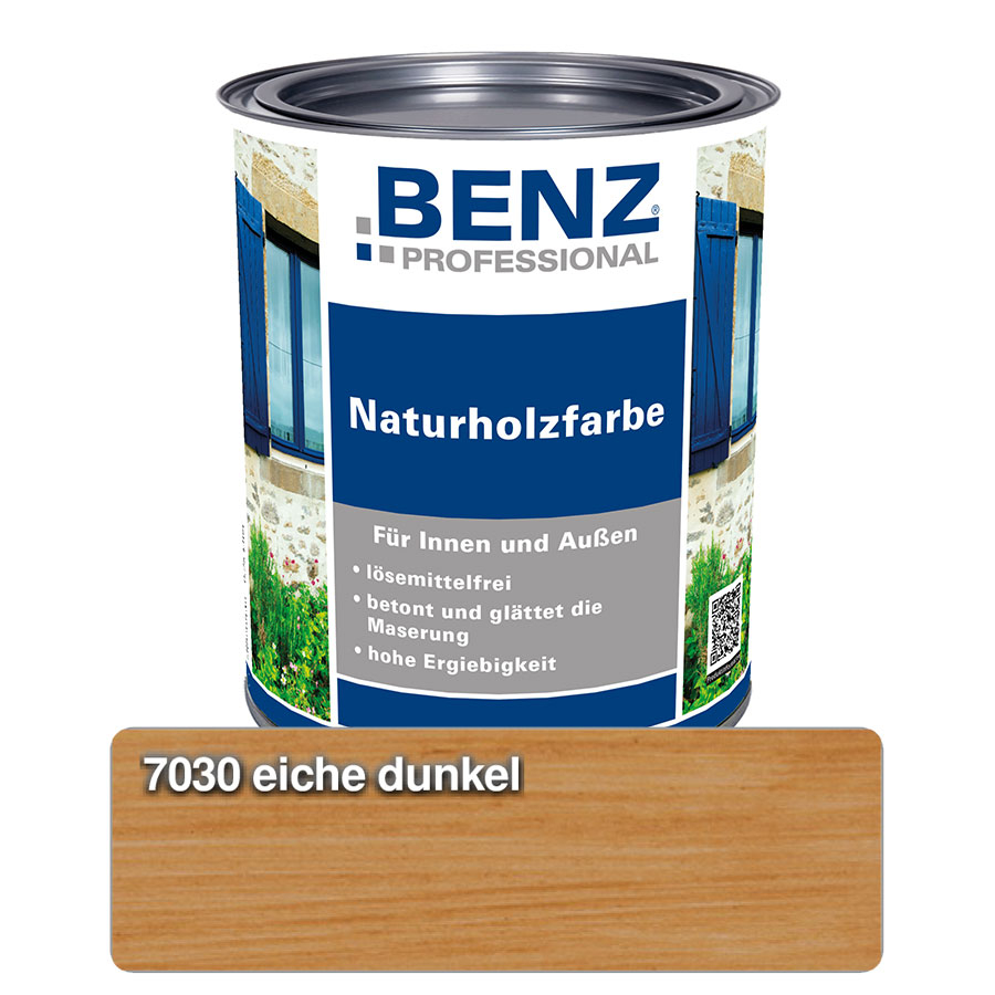 BENZ PROFESSIONAL Naturholzfarbe Holzschutzmittel, 0,25 l, Eiche Dunkel Image