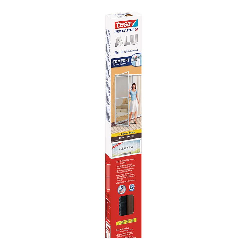 Tesa Fliegengitter Tür XL Insect Stop ALU Comfort Insektenschutz, Anthrazit Image