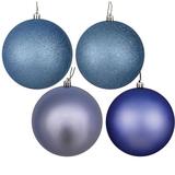 Vickerman 569795 - 2.75" Periwinkle 4 Finish Assorted Ball Christmas Tree Ornament (20 pack) (N590729)