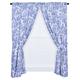 Ellis Curtain Victoria Park Toile 68-Inch-by-84 Inch Tailored Panel Pair with Tiebacks, Blue