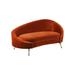 Etta Avenue™ Kassidy Left-Flared Arms Chaise Lounge Polyester/Wood in Orange | 30 H x 66 W x 33 D in | Wayfair 5982CB4EEB744F6CAD858E8B00D8CA63