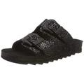 The White Brand Damen Buckle Glitter Peeptoe Sandalen, Schwarz (Black Black), 41 EU