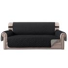 BellaHills Sofa Covers 4 Seater Water Resistant Sofa Slipcovers Furniture Protectors for Pets/Kids Soft Thick Quilted Sofa Protectors from Cats Secure with Non Slip Strap (Oversized Sofa, Black/Grey)