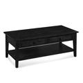 Braxton Culler East Hampton Solid Wood Coffee Table w/ Storage Wood in Black | 19 H x 48 W x 24 D in | Wayfair 1054-072/BLACK