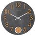 Bulova Flatiron 19.5" Wall Clock Wood/Metal in Brown/Gray | 19.5 H x 19.5 W x 2 D in | Wayfair C4119