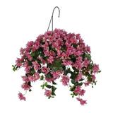 House of Silk Flowers Inc. Artificial Bougainvillea Hanging Basket Fabric in White | 29 H x 22 W x 22 D in | Wayfair HF0659-WHT