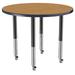 Factory Direct Partners Round T-Mold Adjustable Height Activity Table w/ Super Legs Laminate/Metal in Brown | 30 H in | Wayfair 10050-OKNV