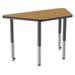 Factory Direct Partners Trapezoid T-Mold Adjustable Height Activity Table w/ Super Legs Laminate/Metal | 30 H in | Wayfair 10069-OKBK