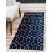 Blue/Yellow 72 x 24 x 0.5 in Area Rug - Mercer41 Corando Geometric Blue/Gold Area Rug Polyester/Polypropylene | 72 H x 24 W x 0.5 D in | Wayfair