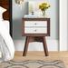 George Oliver Osya Hill 2 Drawer Nightstand Wood in Brown/White | 24 H x 17.78 W x 15 D in | Wayfair EBCCBCCC88CA498EBF7C3D267370EF3D