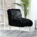 Side Chair - Rosdorf Park Park 32" Wide Side Chair, Faux Fur in Black | 33 H x 32 W x 32 D in | Wayfair 87261324EF4A4CF5AA73027E5C04AC67