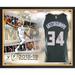 Giannis Antetokounmpo Milwaukee Bucks Framed Autographed Nike Green Authentic Jersey 2019 NBA MVP Collage