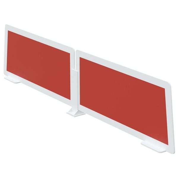 Paperflow 2er Set Tischtrennwand für easyDesk Doppelschreibtische 80x35 cm rot, 80x35x0.7 cm
