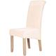 Velvet Stretch Dining Chair Slipcovers Set of 6 - Spandex Plush Short Chair Covers Solid Large Dining Room Chair Protector Home Decor, Cream
