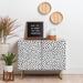 East Urban Home Kelly Haines Geometric Mosaic 2 Door Credenza Cabinet Wood in Brown | 38 H x 38 W x 17.5 D in | Wayfair