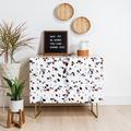 East Urban Home Emanuela Carratoni Autumnal Terrazzo Texture 2 Door Credenza Cabinet Wood in Brown | 38 H x 38 W x 17.5 D in | Wayfair