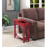 American Heritage Flip Top End Table in Cranberry Red - Convenience Concepts 7105059CR