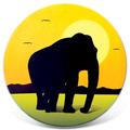 World Menagerie Elephant Coaster Ceramic in Black/Yellow | 0.25 H x 3.75 D in | Wayfair 71A0F6580CA841AA9B5C12AC57525872