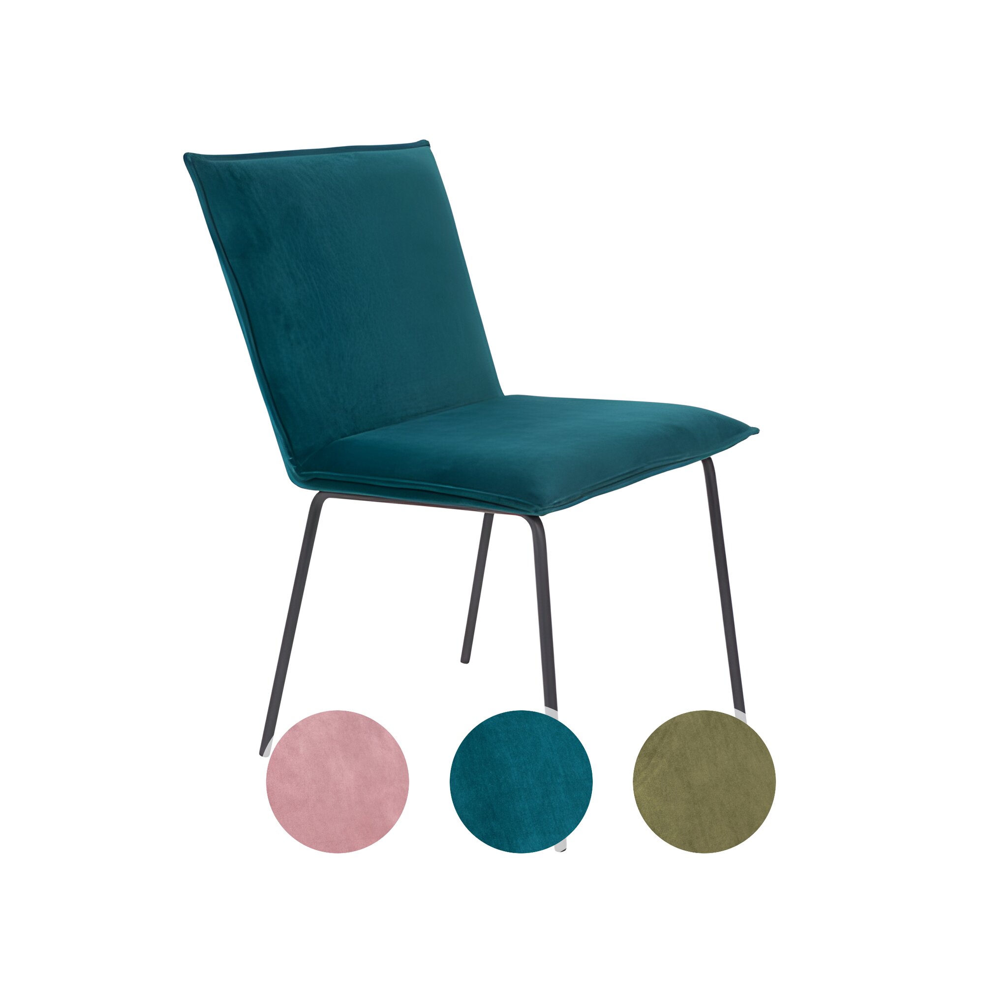 designline »Floke Velvet« Polsterstuhl olive