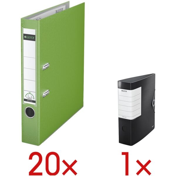 Leitz 20 Ordner »1015« inkl. 1 Ordner »Solid« hellgrün, 5.2x31.8x28.5 cm Image
