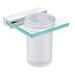 Orren Ellis Colin Toothbrush Holder Glass in Gray | 4.31 H x 4.5 W x 4.5 D in | Wayfair 95A570009A584947A021D55F53475EA0