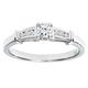 Naava Women's 9 ct White Gold 1/4 ct Diamond Engagement Ring with Round Brilliant Diamond Solitaire and Set Shoulders