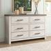 Sand & Stable™ Morrison 6 Drawer Double Dresser Wood in Brown/Gray/White | 36 H x 58.26 W x 16 D in | Wayfair 408D9D8B1F314A26A5ED3064EBC7261A