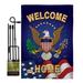 Breeze Decor Welcome Home Americana Military Impressions Decorative Vertical 2-Sided Polyester 1'7 x 1'1 ft. Flag Set in Blue | Wayfair