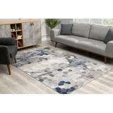 Blue/Gray 24 x 0.4 in Area Rug - Wade Logan® Chapeno Geometric Navy/Gray Area Rug Polypropylene | 24 W x 0.4 D in | Wayfair