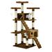 Brown 72"Cat Tree Condo with Two Ladders, 52 LBS