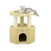 Beige 27" Premium Carpeted Cat Tree Condo, 23 LBS, Cream