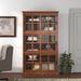 Canora Grey Ansela 80" H x 47" W Solid Wood Standard Bookcase Wood in Brown/Red | 80 H x 47 W x 16 D in | Wayfair 768CD6AC1A134DFAB3CB2ED28425C64B